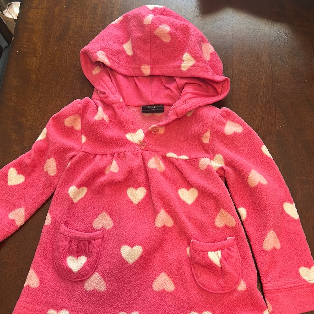 24M girl pullover fleece with hood